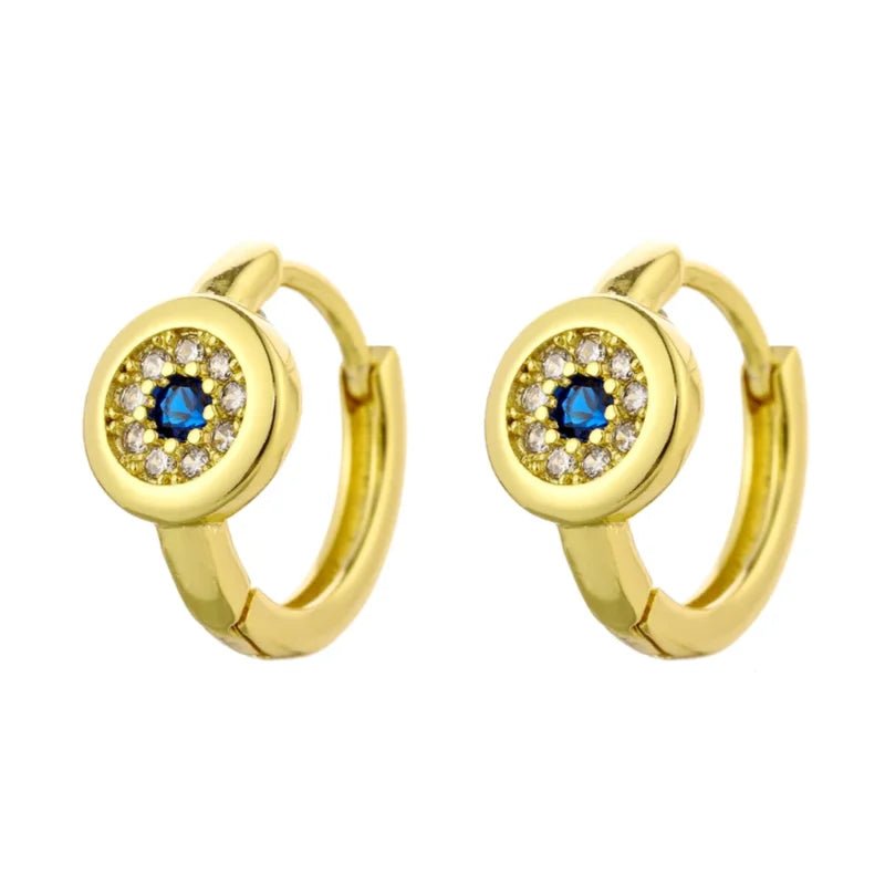 Zilveren Oorringen 12mm met Zirkonia Steentjes - Zwarte-zirkonia-steentjes -