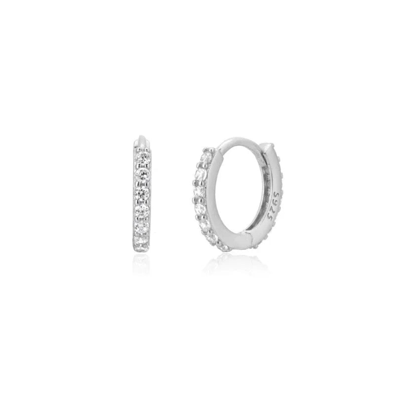925 Zilveren Mini Oorbellen met Zirkonia 3-5mm - Kleine Studs - 9mm / Groen -