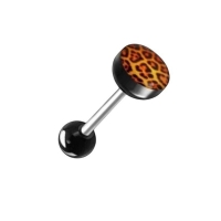 Stalen Tongpiercing Dierenprint - Tijger-print-Roze -