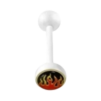 Uniek Witte Tongpiercing met Prachtig Logo - Doodshoofd -