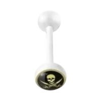Uniek Witte Tongpiercing met Prachtig Logo - Camouflage -