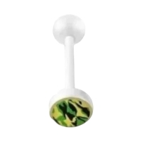 Uniek Witte Tongpiercing met Prachtig Logo - Camouflage -