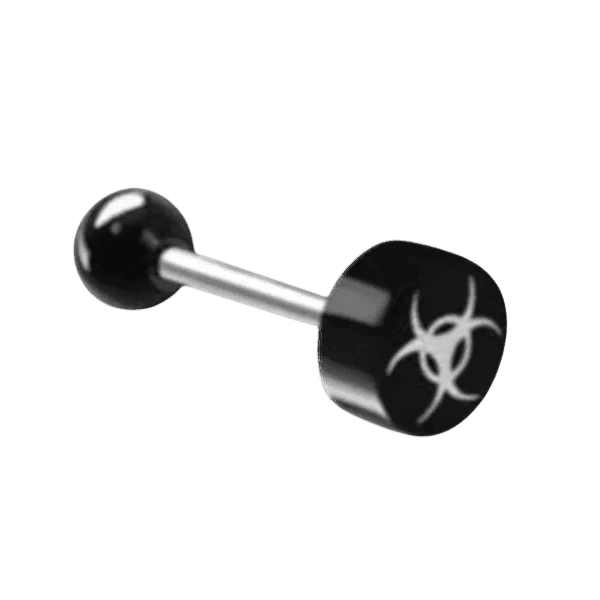 Stalen Tongpiercing logo piercing - Biohazard -