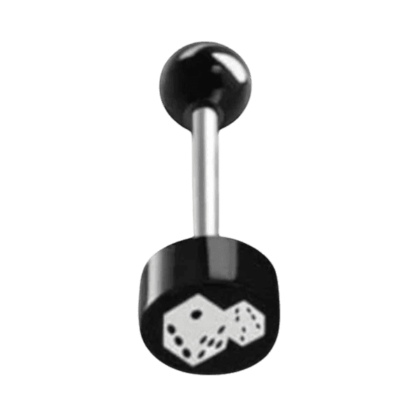 Stalen Tongpiercing logo piercing - Dobbelstenen -