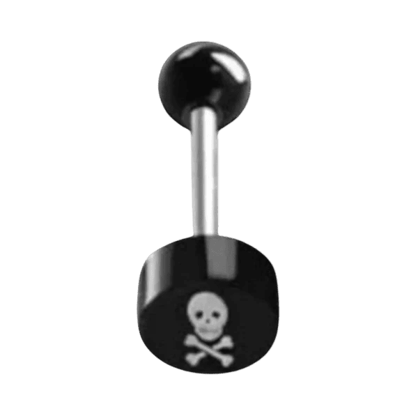 Stalen Tongpiercing logo piercing - Doodskop -