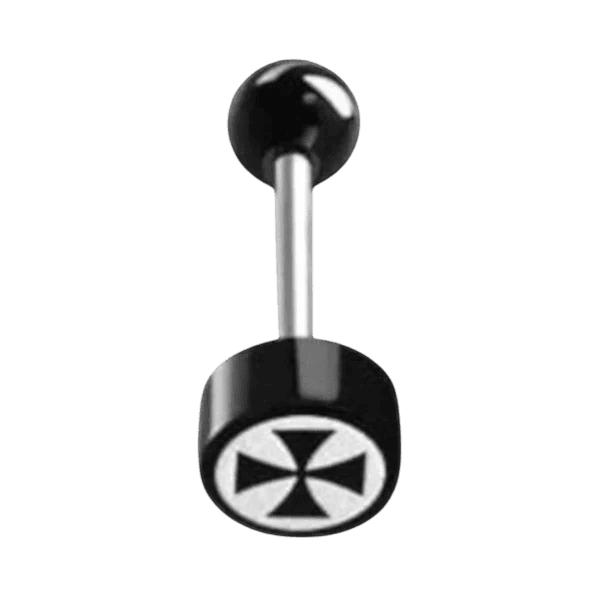 Stalen Tongpiercing logo piercing - Kruis -