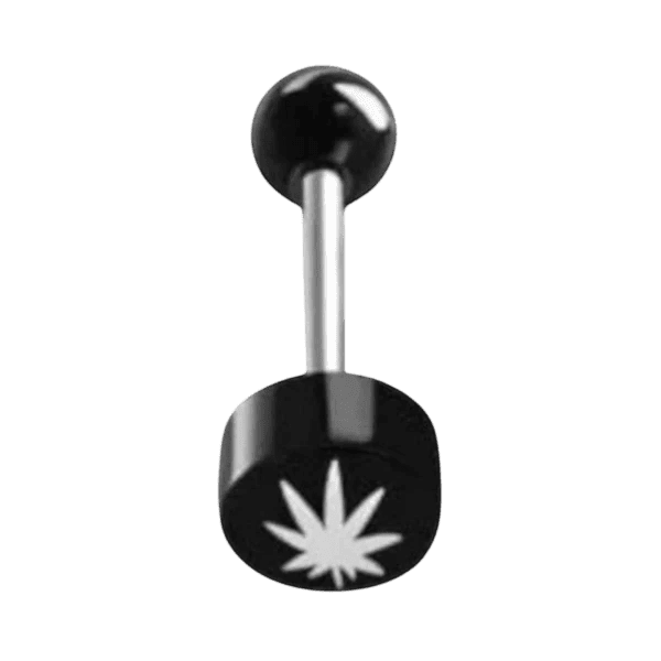 Stalen Tongpiercing logo piercing - Wietblad -