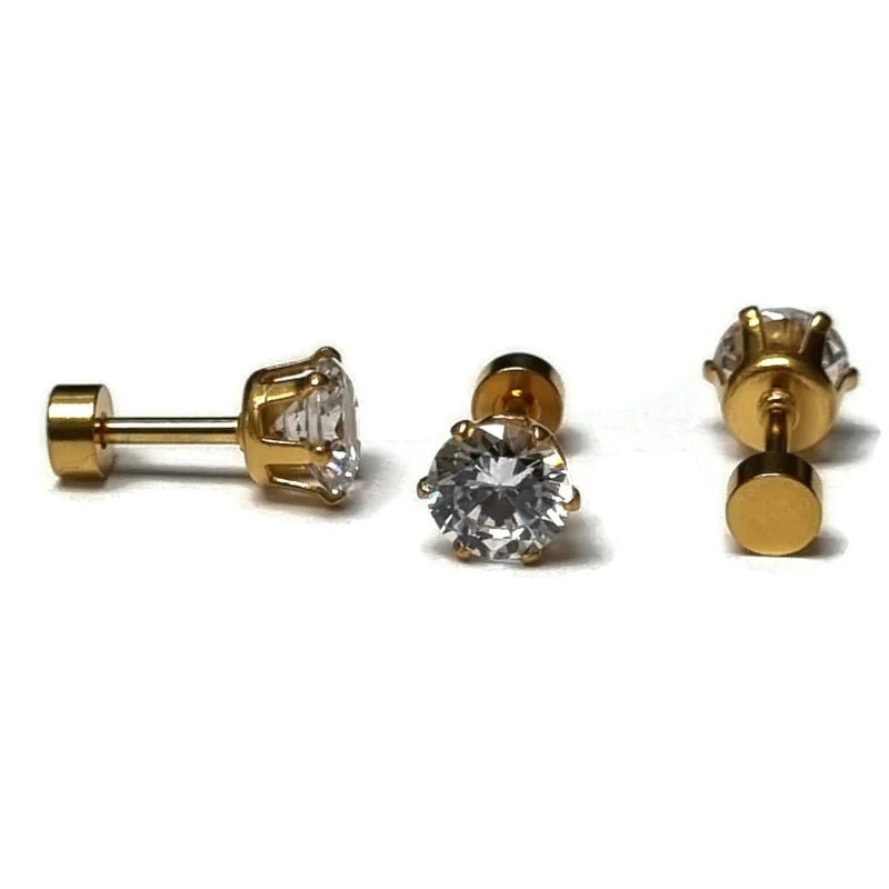 Oor piercing met Zirkonia Goudkleur - Unisex