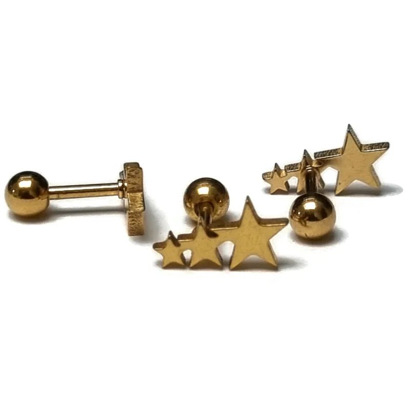 Sterretjes Helix Oorbel van Goudkleur Staal - Unisex