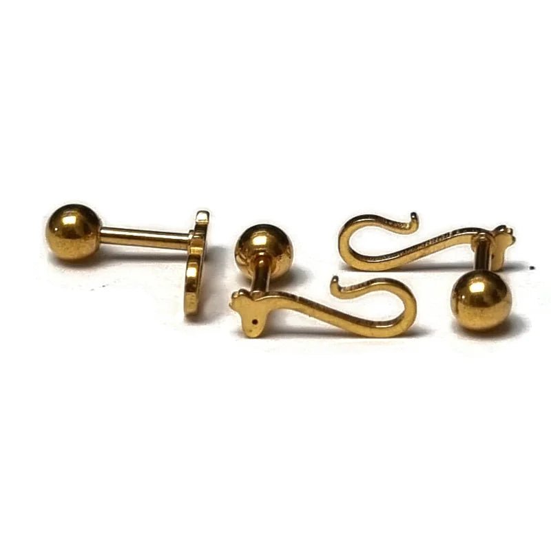 Slang Helix Oorknopje Goudkleur - Unisex