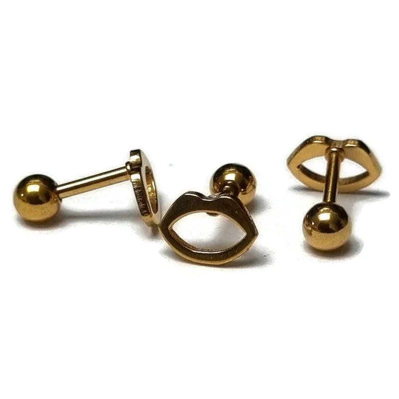 Helixpiercing met Mond Goudkleur - Unisex