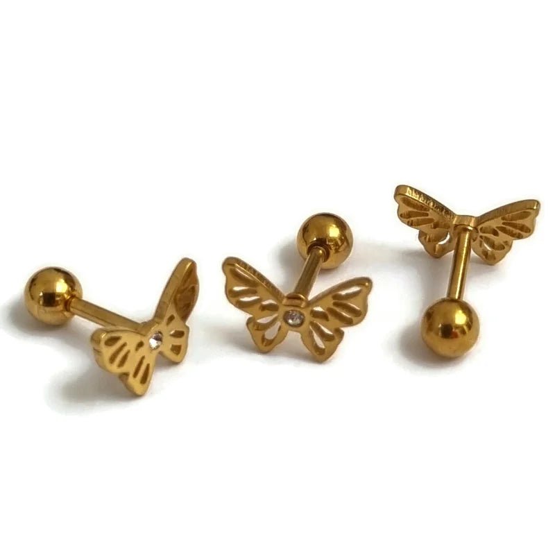 Helixpiercing met Vlinder - Transparante Zirkonia - Unisex