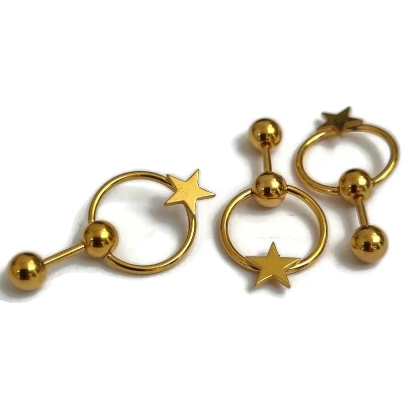 Helix Piercing met Sterretje Goudkleur - Unisex
