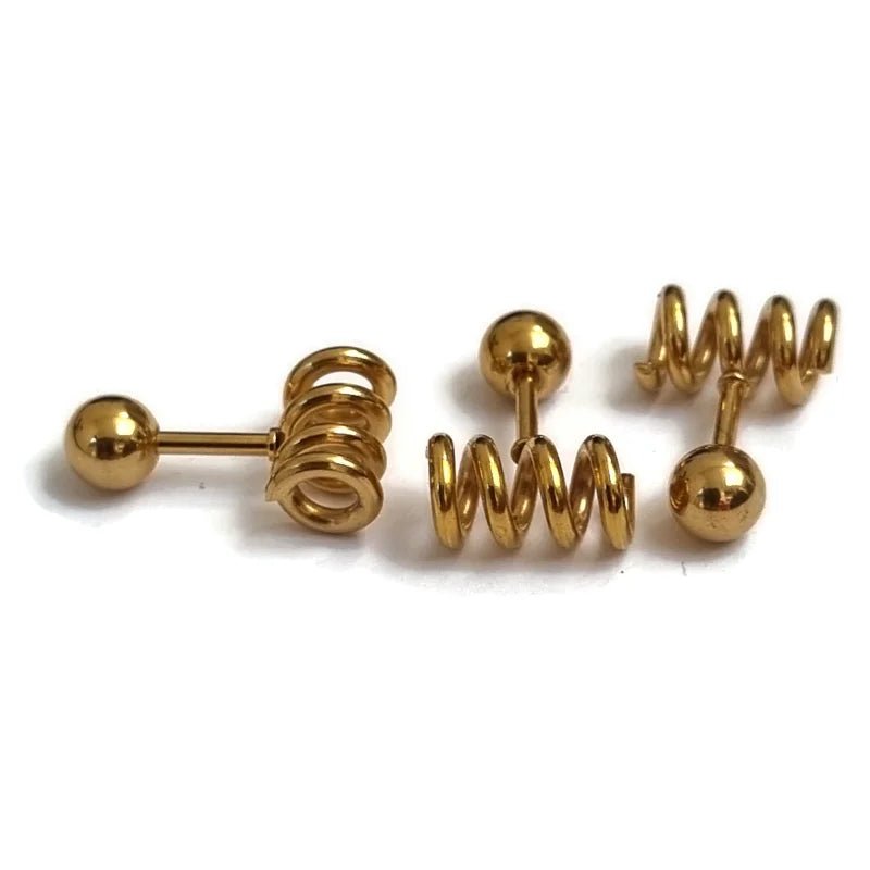 Goudkleurige Stalen Spiraal Helixpiercing - Unisex