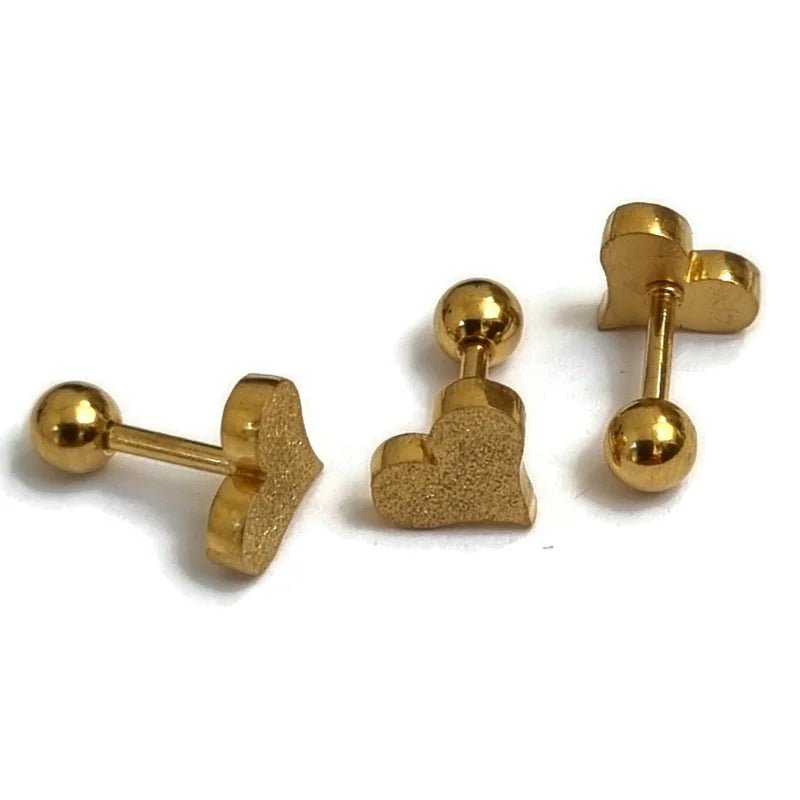 Sandblasted Helixpiercing Hart - Goudkleurig - Unisex