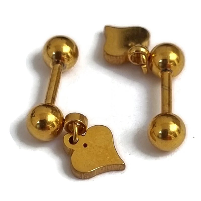 Helixpiercing met Hartje Hanger Goudkleurig - Unisex