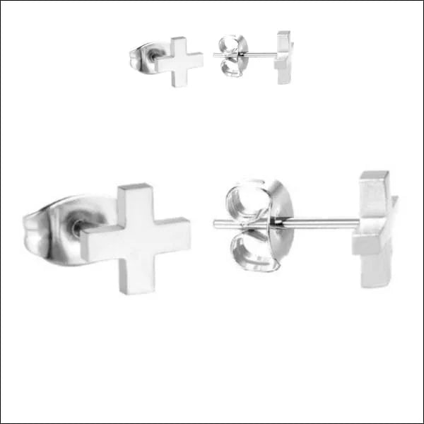RVS kruisjes oorbellen - Goudkleurig / 5mm -
