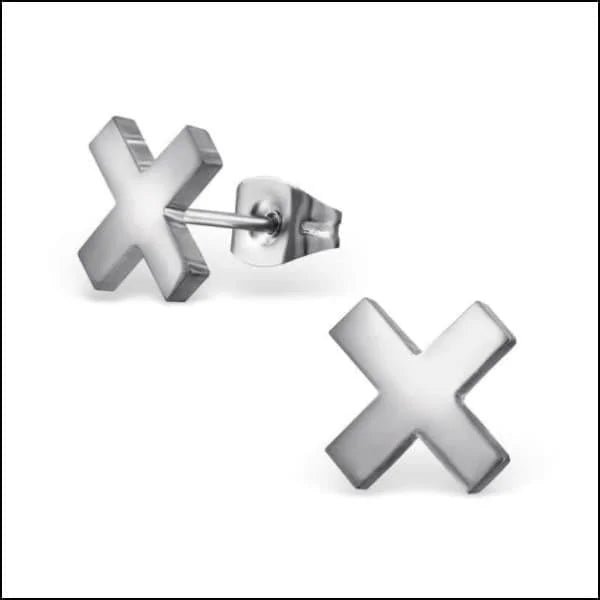 RVS kruisjes oorbellen - Zilverkleurig / 10mm -