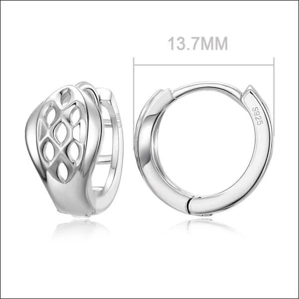 Echt Zilveren Oorringen vrouw en man - 2-14x8mm -