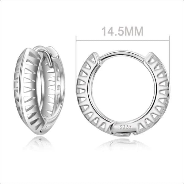 Echt Zilveren Oorringen vrouw en man - 8-rechthoek 18x3mm -