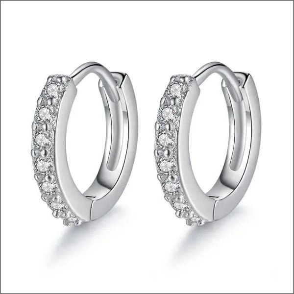 Zilveren Oorringetjes met Zirkonia 15mm - Zwart -