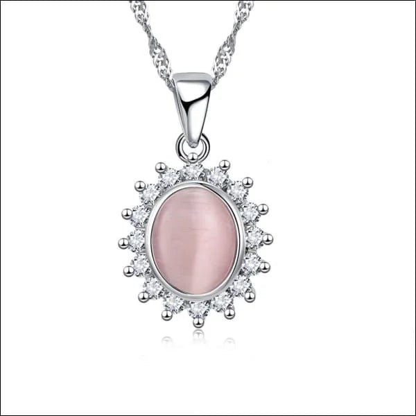Zilveren Dames Ketting met Cat&acirc;&euro;&trade;s Eye steen - Zwart - Dames