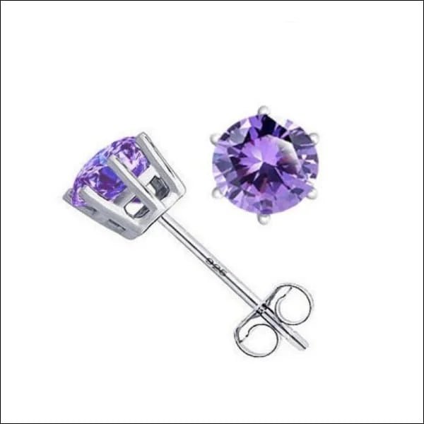 Zilveren Oorbellen met Zirkonia 6mm - Zwart -