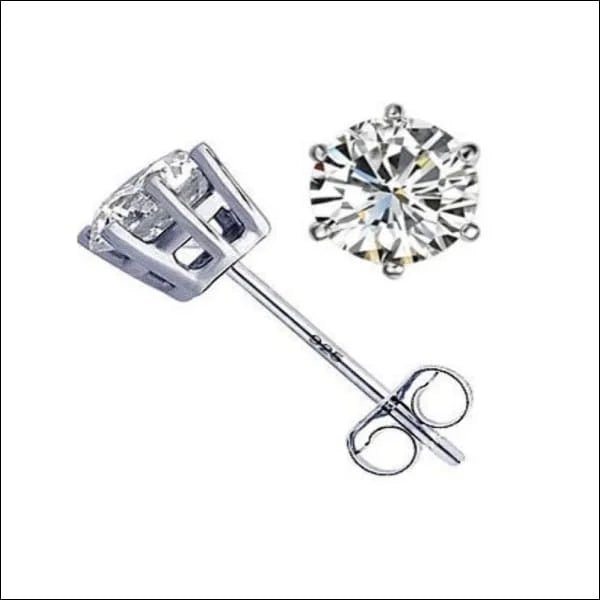 Zilveren Oorbellen met Zirkonia 6mm - Transparant -