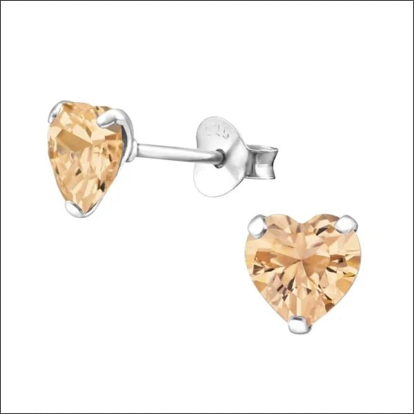 925 Zilveren Zirkonia Oorbellen Luxe - Sprankelende Oorstekers - 6mm / Champagne -