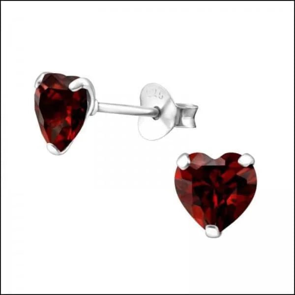 925 Zilveren Zirkonia Oorbellen Luxe - Sprankelende Oorstekers - 6mm / Rood -