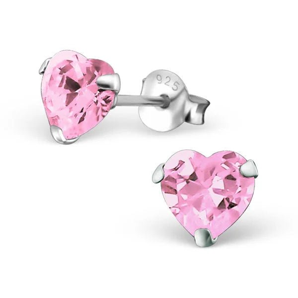 925 Zilveren Zirkonia Oorbellen Luxe - Sprankelende Oorstekers - 6mm / Roze -