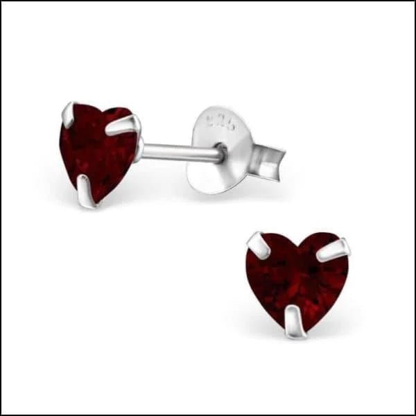 925 Zilveren Zirkonia Oorbellen Luxe - Sprankelende Oorstekers - 5mm / Rood -