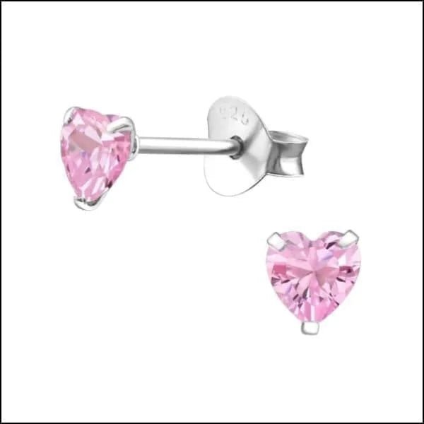 925 Zilveren Zirkonia Oorbellen Luxe - Sprankelende Oorstekers - 5mm / Rood -