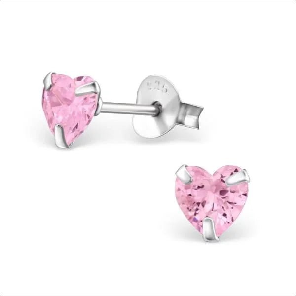 925 Zilveren Zirkonia Oorbellen Luxe - Sprankelende Oorstekers - 5mm / Roze -