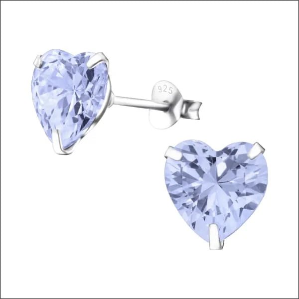 925 Zilveren Zirkonia Oorbellen Luxe - Sprankelende Oorstekers - 9mm / Lila -