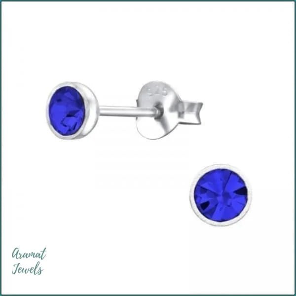 Zilveren Oorbellen met Kristal 4mm - Transparant -