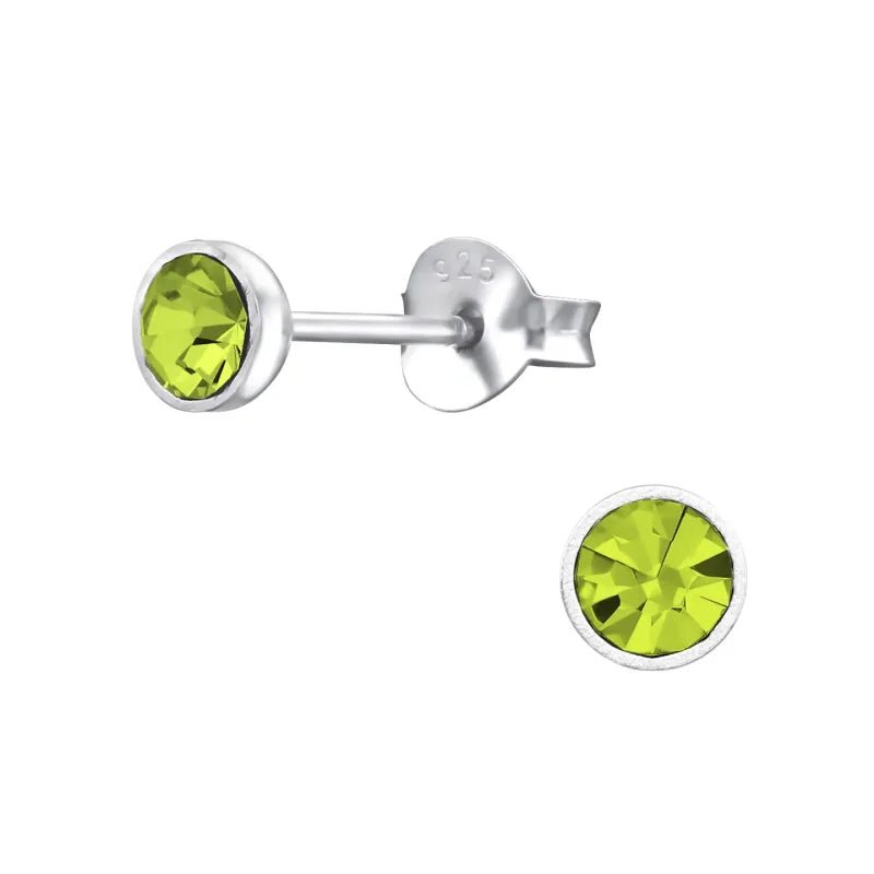 Zilveren Oorbellen met Kristal 4mm - Licht Rood -
