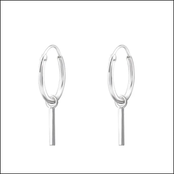 925 Zilveren Kinder Oorringen 10mm Diverse Modellen - Meisje Hoops - Staafje-8x1mm -