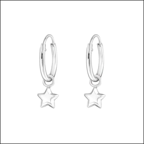 925 Zilveren Kinder Oorringen 10mm Diverse Modellen - Meisje Hoops - Sterretje 3D-5mm -