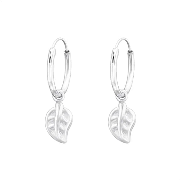 925 Zilveren Kinder Oorringen 10mm Diverse Modellen - Meisje Hoops - Blaadje-6x8mm -