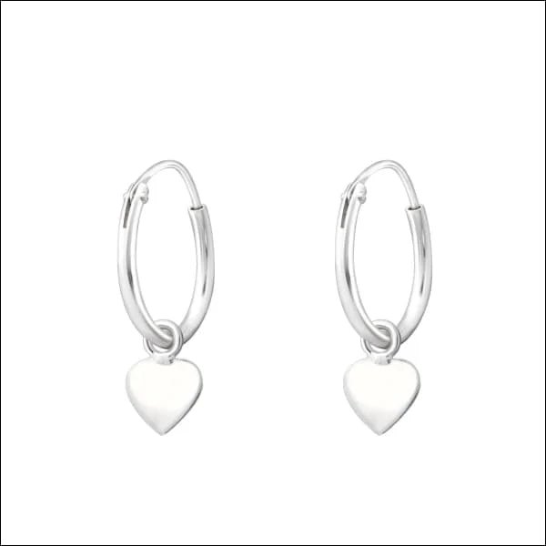 925 Zilveren Kinder Oorringen 10mm Diverse Modellen - Meisje Hoops - Hartje-5mm -