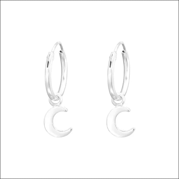 925 Zilveren Kinder Oorringen 10mm Diverse Modellen - Meisje Hoops - Maantje-6mm -