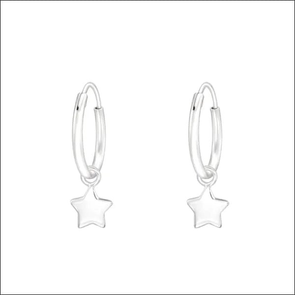 925 Zilveren Kinder Oorringen 10mm Diverse Modellen - Meisje Hoops - Ster-5mm -