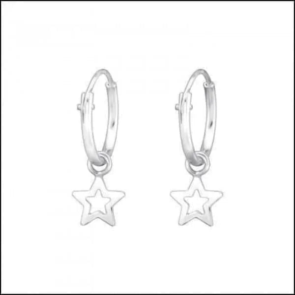 925 Zilveren Kinder Oorringen 10mm Diverse Modellen - Meisje Hoops - Ster-5mm -
