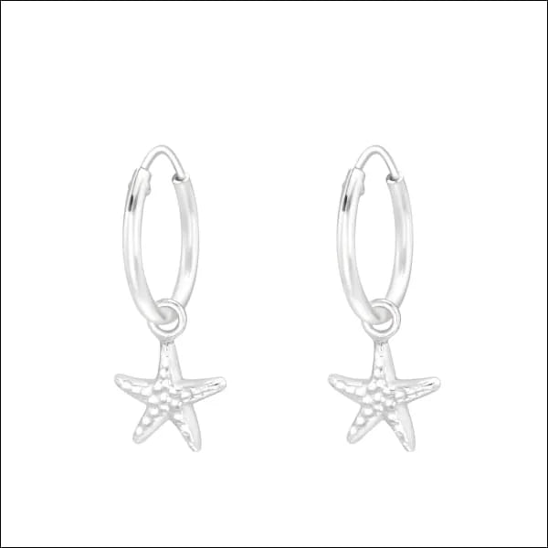 925 Zilveren Kinder Oorringen 10mm Diverse Modellen - Meisje Hoops - Zeester-8mm -