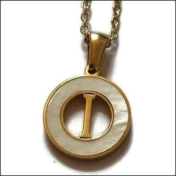 Initiaal Ketting Goudkleur met Schelp Inlay 45cm - Personaliseerbaar - I - Dames
