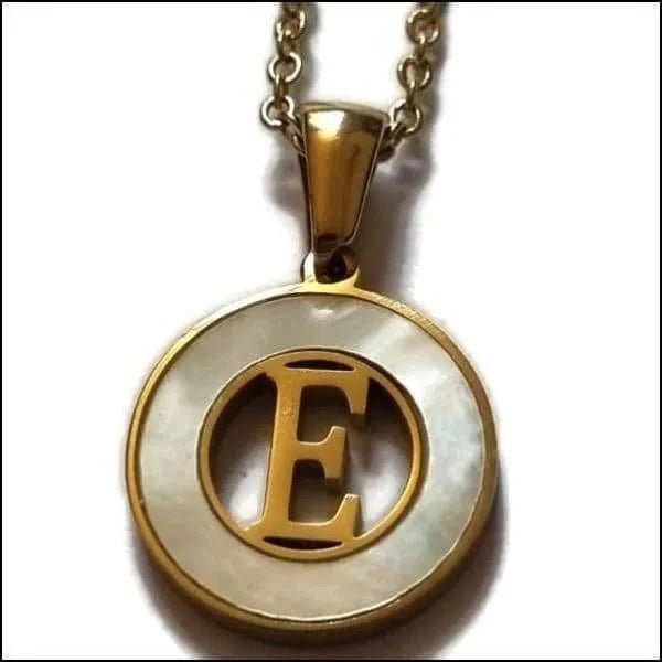 Initiaal Ketting Goudkleur met Schelp Inlay 45cm - Personaliseerbaar - I - Dames