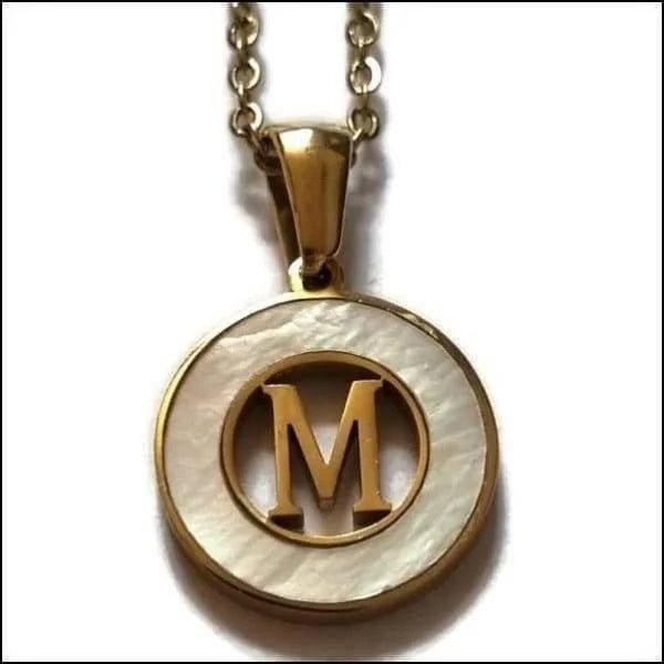 Initiaal Ketting Goudkleur met Schelp Inlay 45cm - Personaliseerbaar - M - Dames