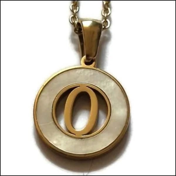 Initiaal Ketting Goudkleur met Schelp Inlay 45cm - Personaliseerbaar - O - Dames