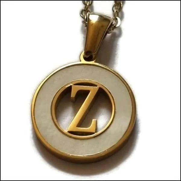 Initiaal Ketting Goudkleur met Schelp Inlay 45cm - Personaliseerbaar - Z - Dames